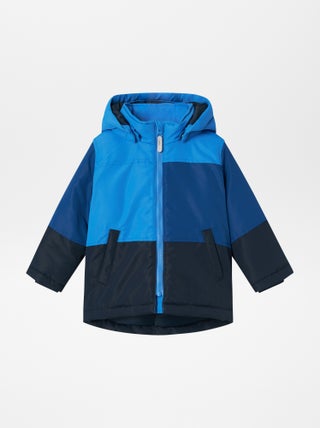 Parka met capuchon en colorblock-patroon