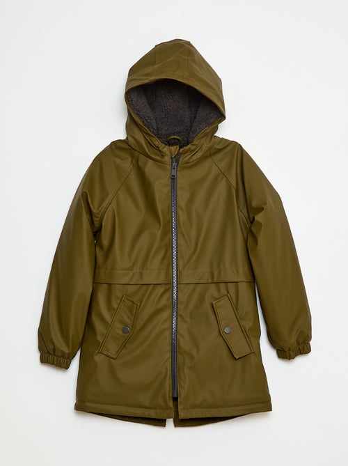 Parka met capuchon en schapenvachteffect - Kiabi