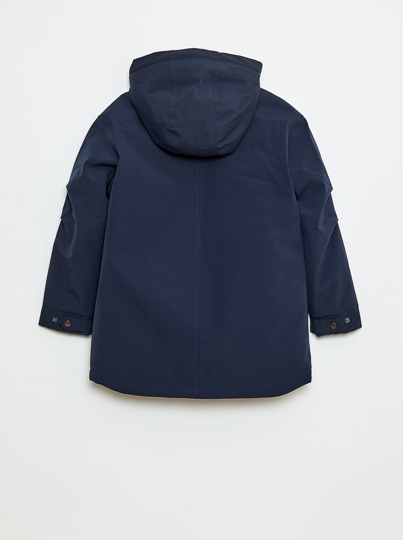 Parka met capuchon en voering met schapenvachteffect Blauw - Kiabi