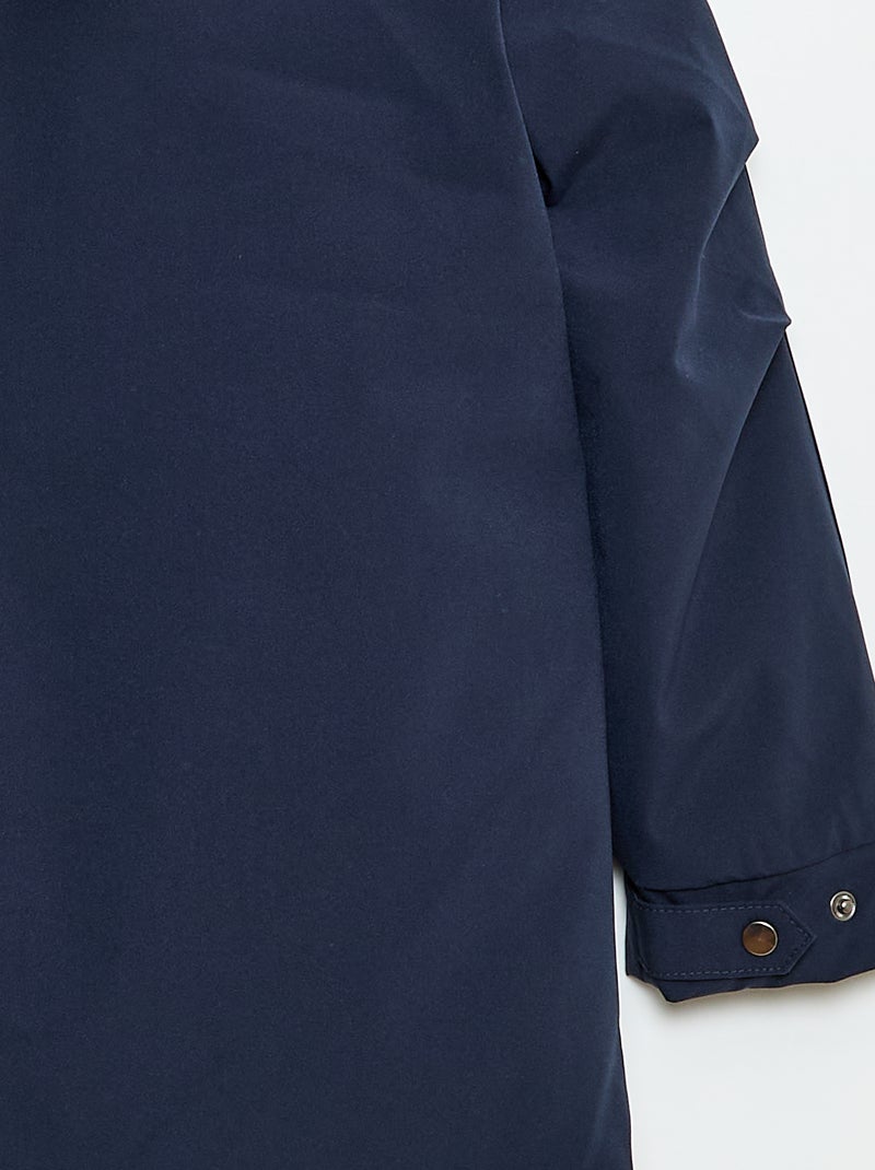 Parka met capuchon en voering met schapenvachteffect Blauw - Kiabi