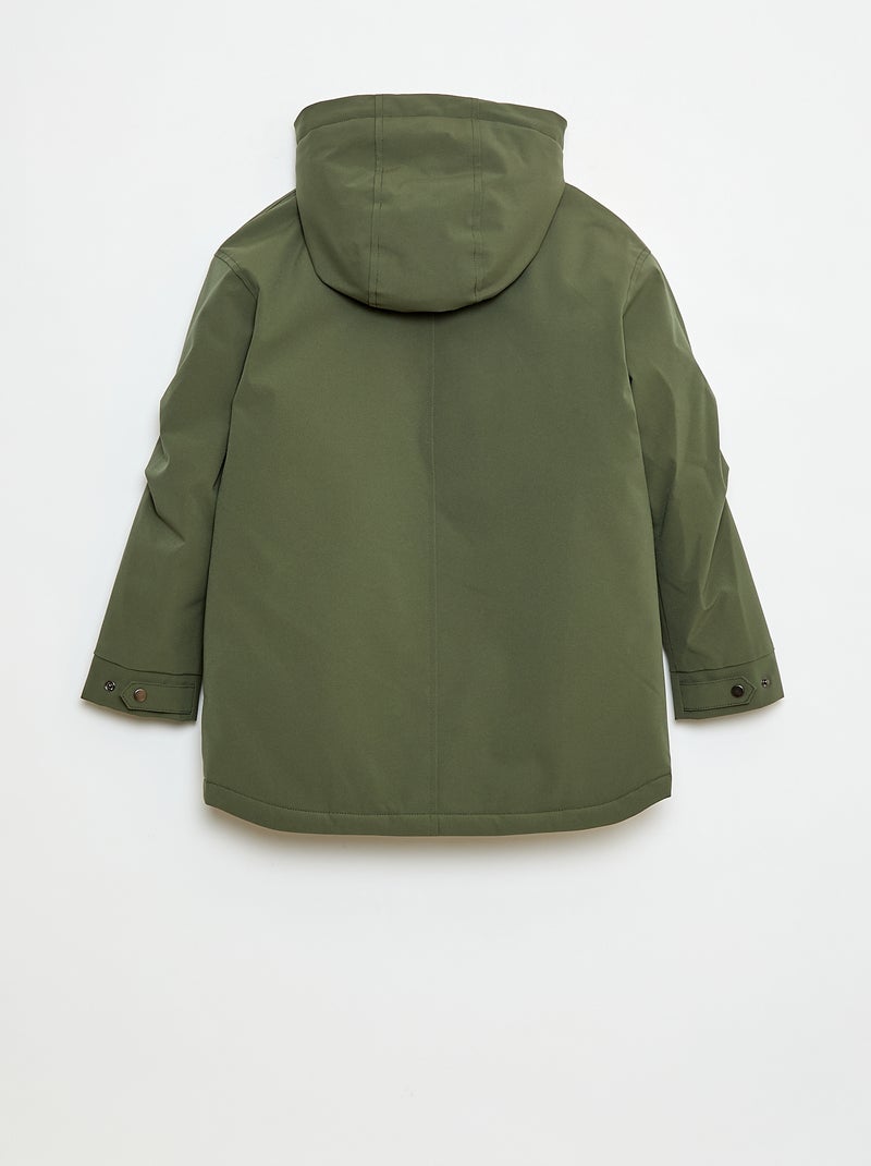 Parka met capuchon en voering met schapenvachteffect Groen - Kiabi