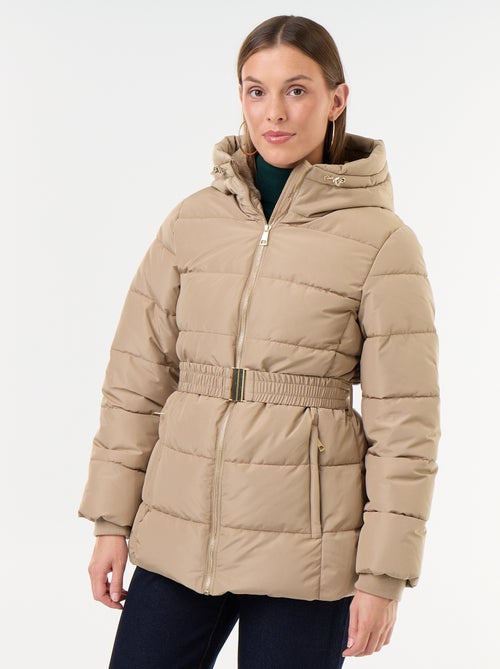 Parka met capuchon gevoerd met imitatiebont - Kiabi