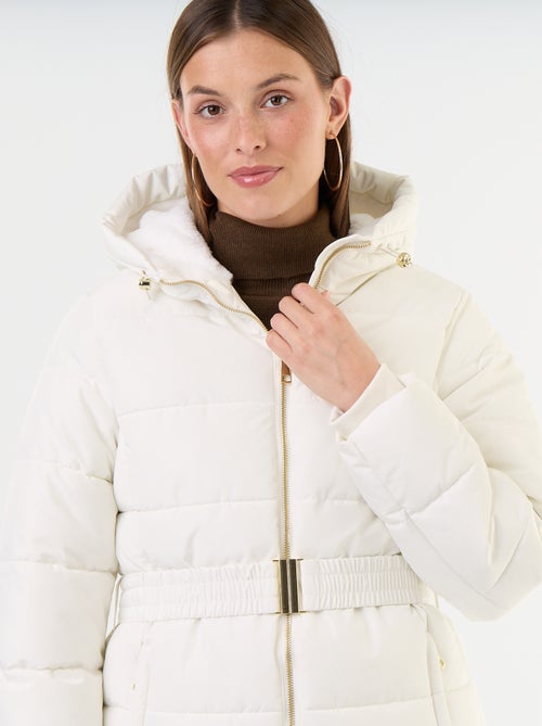 Parka met capuchon gevoerd met imitatiebont - Kiabi