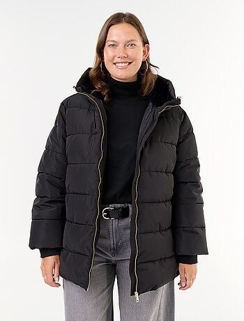 Parka met capuchon gevoerd met imitatiebont