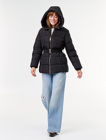 Parka met capuchon gevoerd met imitatiebont