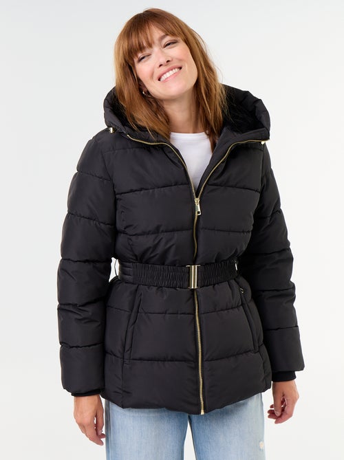 Parka met capuchon gevoerd met imitatiebont - Kiabi