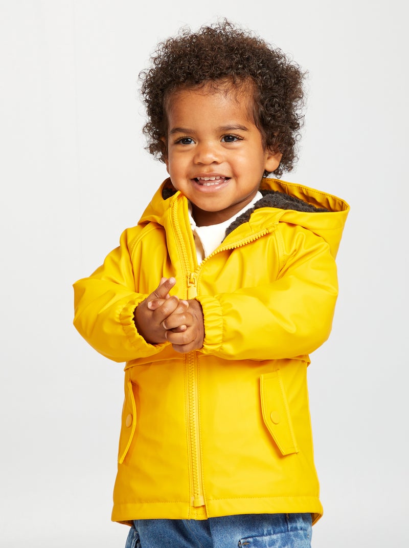 Parka met capuchon met schapenvacht effect GEEL - Kiabi