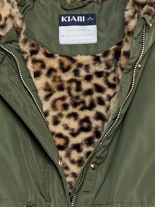 Parka met capuchon met voering van imitatiebont - Kiabi