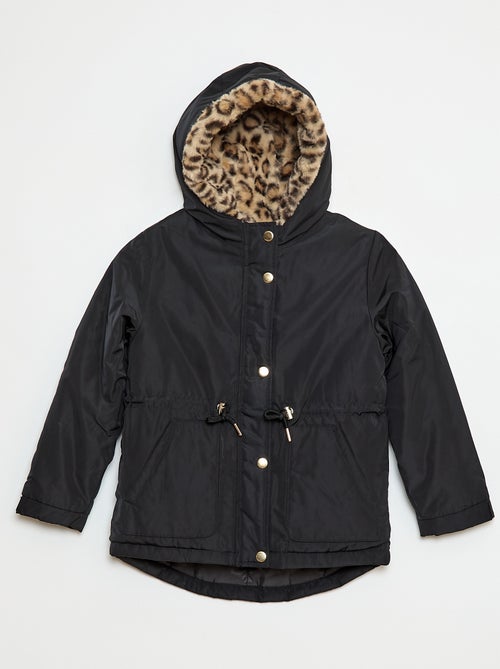 Parka met capuchon met voering van imitatiebont - Kiabi