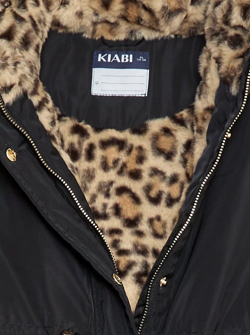Parka met capuchon met voering van imitatiebont - Kiabi