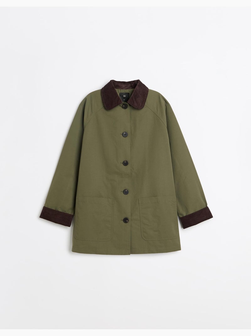 Parka met ribfluwelen kraag, mo fashion Groen - Kiabi