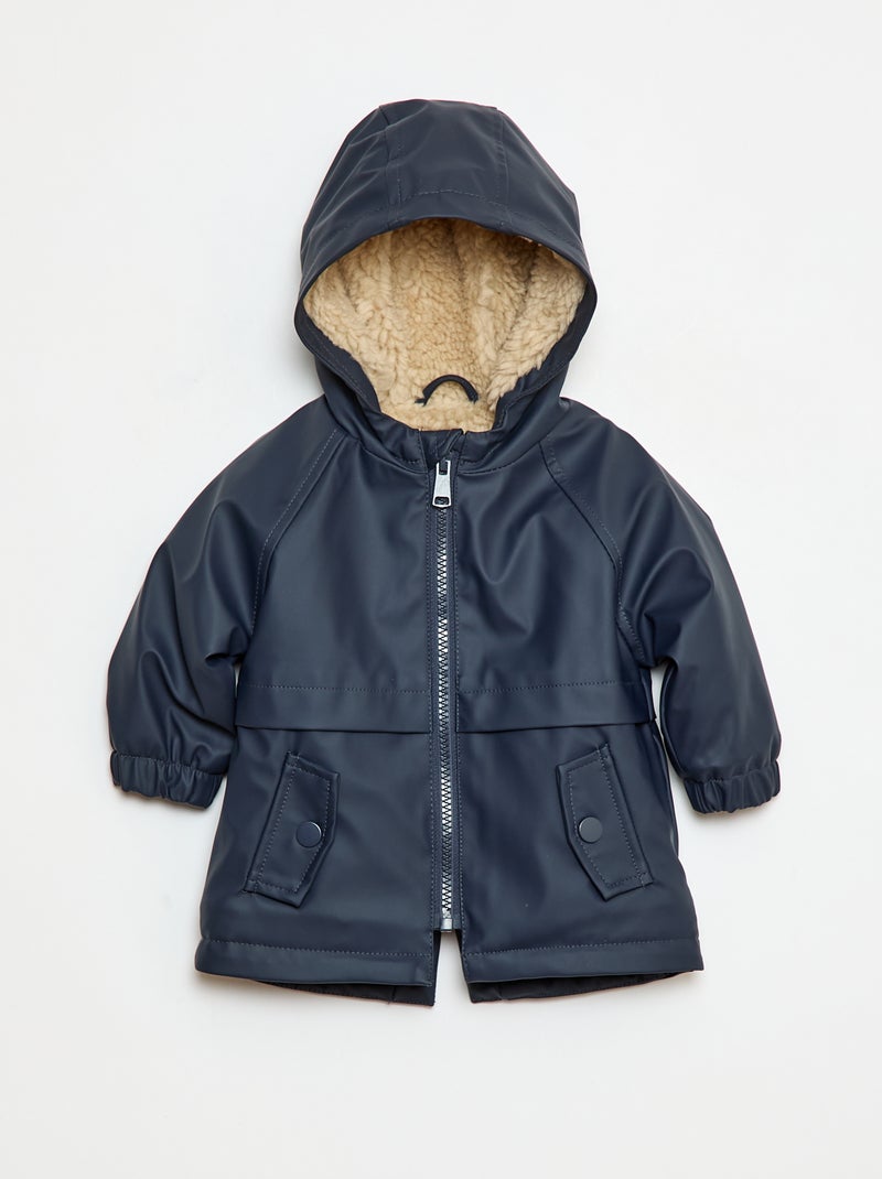 Parka met voering van imitatieschapenvacht Blauw - Kiabi
