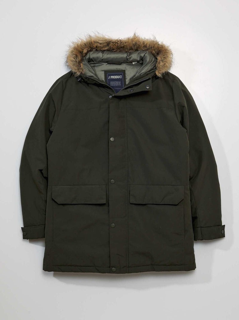 Parka 'Produkt' avec capuche Kaki - Kiabi