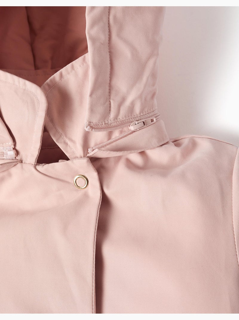 Parka rembourrée avec capuche amovible et poches Rose clair - Kiabi