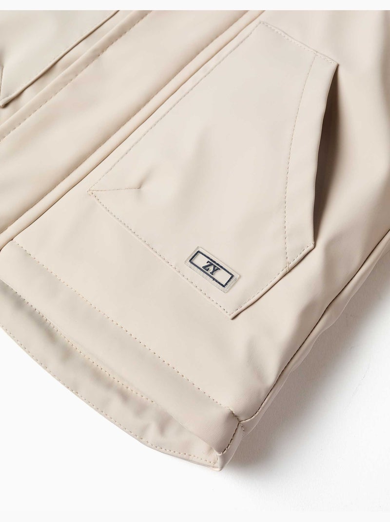 Parka rembourrée avec capuche et poches avant Gris clair - Kiabi