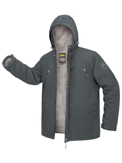 Parka Softshell Matelassée à Capuche   - ATLAS FOR MEN - Kiabi
