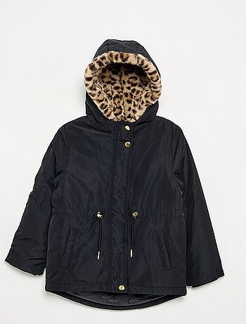 Parka souple à capuche à fausse fourrure