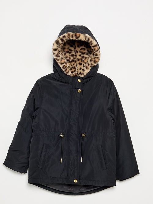 Parka souple à capuche à fausse fourrure - Kiabi Parka souple à capuche à fausse fourrure - Kiabi