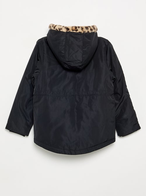 Parka souple à capuche à fausse fourrure - Kiabi Parka souple à capuche à fausse fourrure - Kiabi