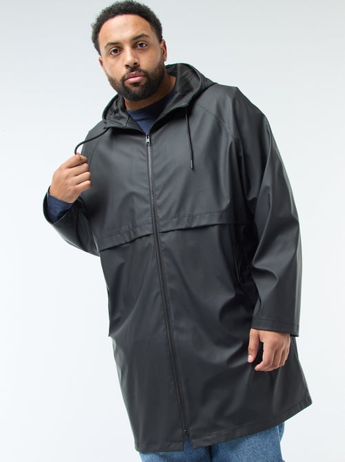 Parka unie longue et déperlante à capuche - Kiabi