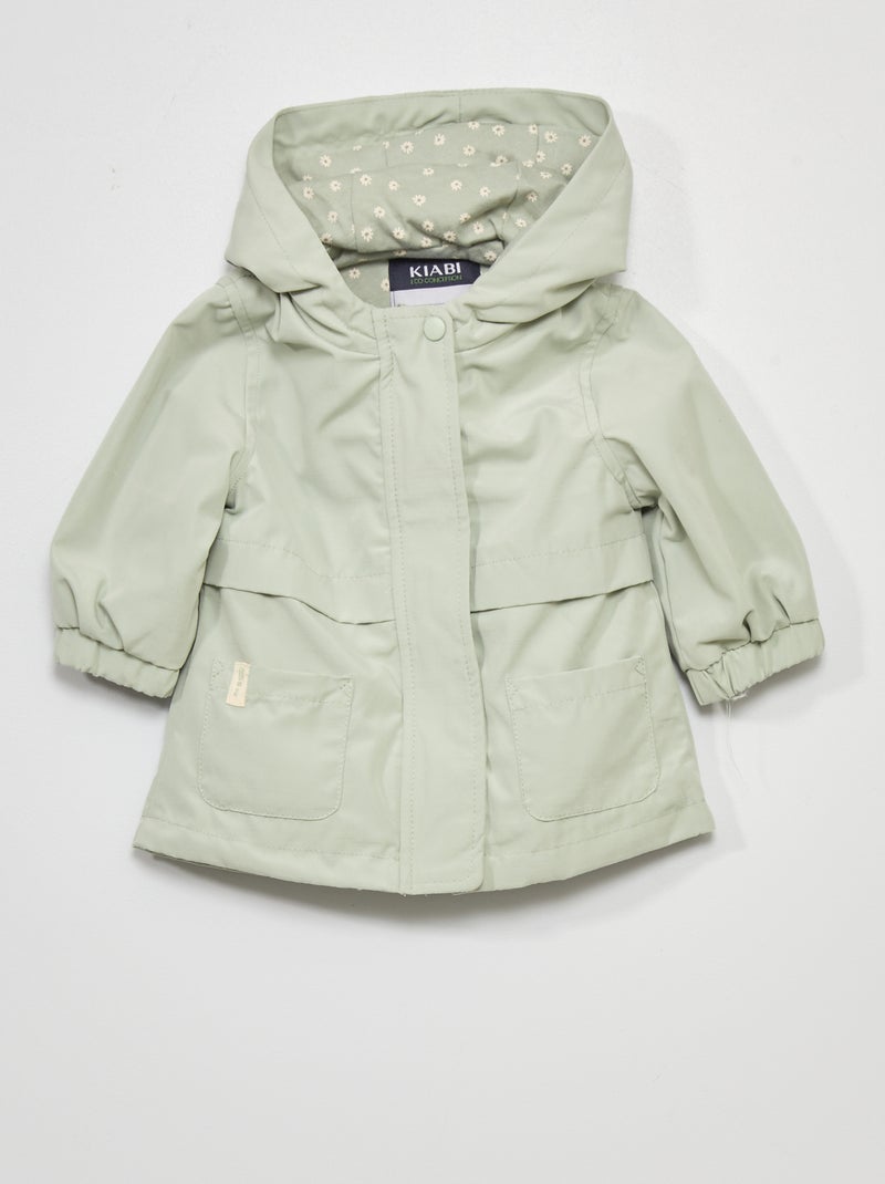 Parka van microvezel met capuchon GROEN - Kiabi
