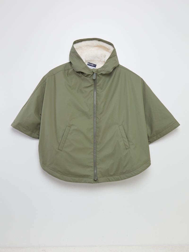 Parka/poncho van imitatiebont - So Easy groen - Kiabi