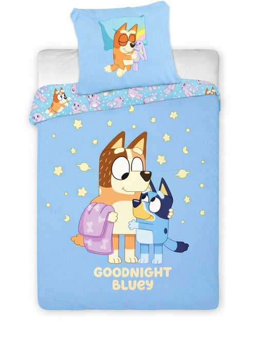 Parure Bébé Bluey 100x140cm + Taie 40x60cm – Goodnight Bluey – 100% Coton – Licence Officielle - Kiabi