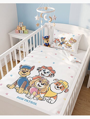 Parure Bébé PAW Patrol 100x140cm + Taie 40x60cm – 100% Coton – Licence