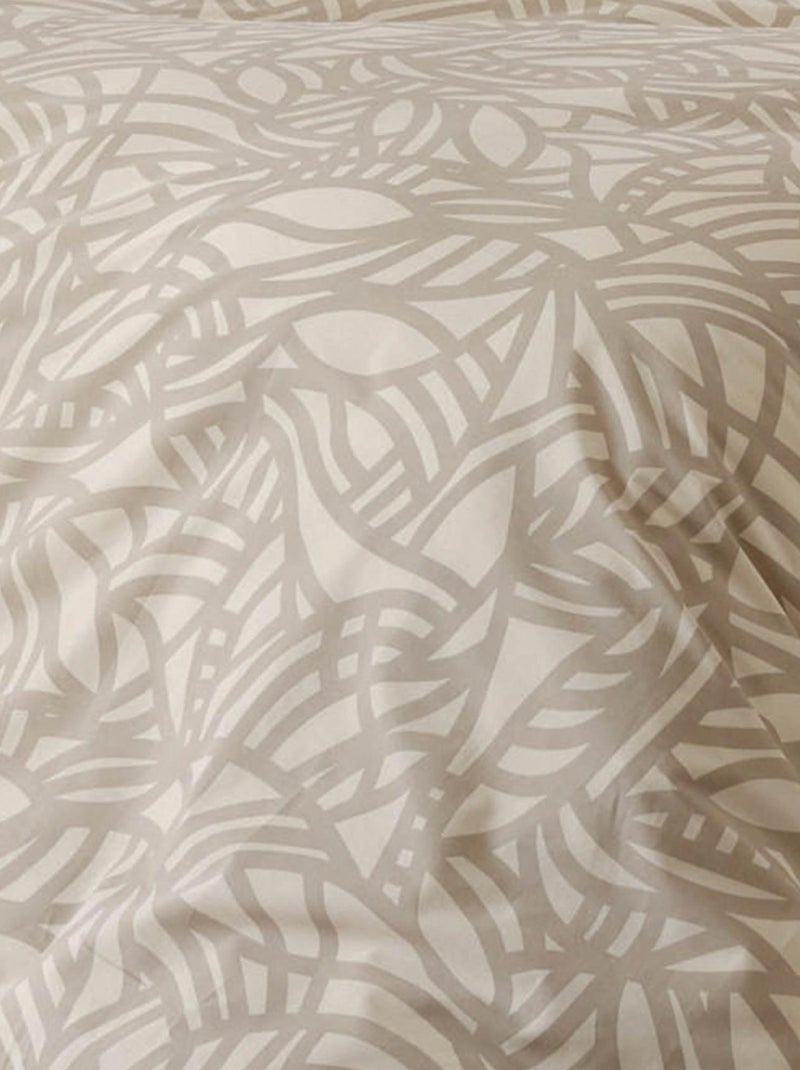 Parure de couette imprimée graphique Beige - Kiabi