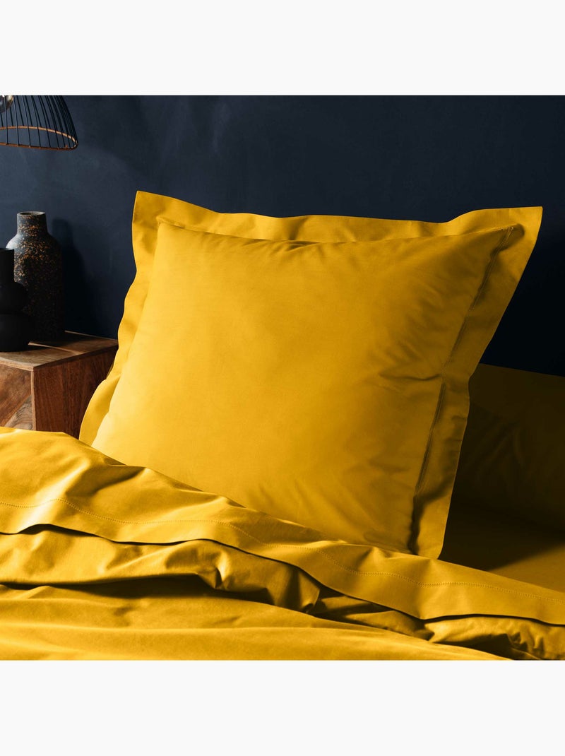 Parure de drap 4 pièces en coton 57 fils – drap-housse, drap plat et 2 taies d’oreiller Curry - Kiabi