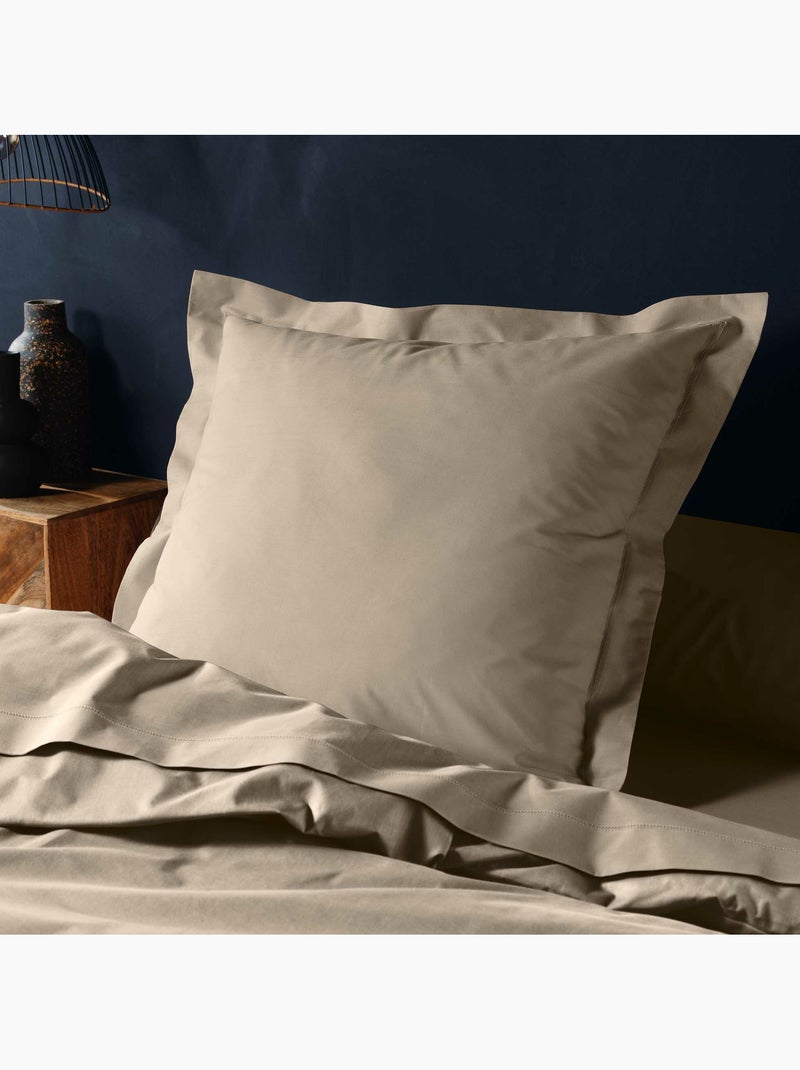 Parure de drap 4 pièces en coton 57 fils – drap-housse, drap plat et 2 taies d’oreiller Sable - Kiabi