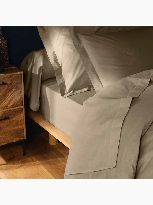 Parure de drap 4 pièces en coton 57 fils – drap-housse, drap plat et 2 taies d’oreiller - Kiabi