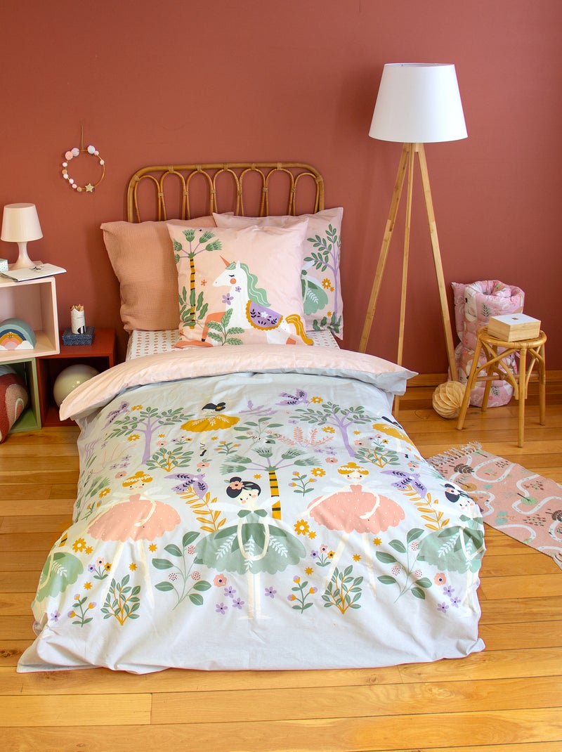 Parure de draps 1 personne 2 pièces : housse de couette + taie d'oreiller Rose - Kiabi