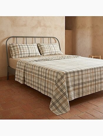 Parure de draps 100% coton à carreaux Vichy, taie d'oreiller incluse - Gamusi