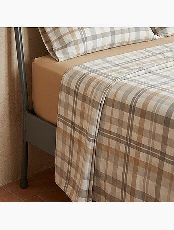 Parure de draps 100% coton à carreaux Vichy, taie d'oreiller incluse - Gamusi