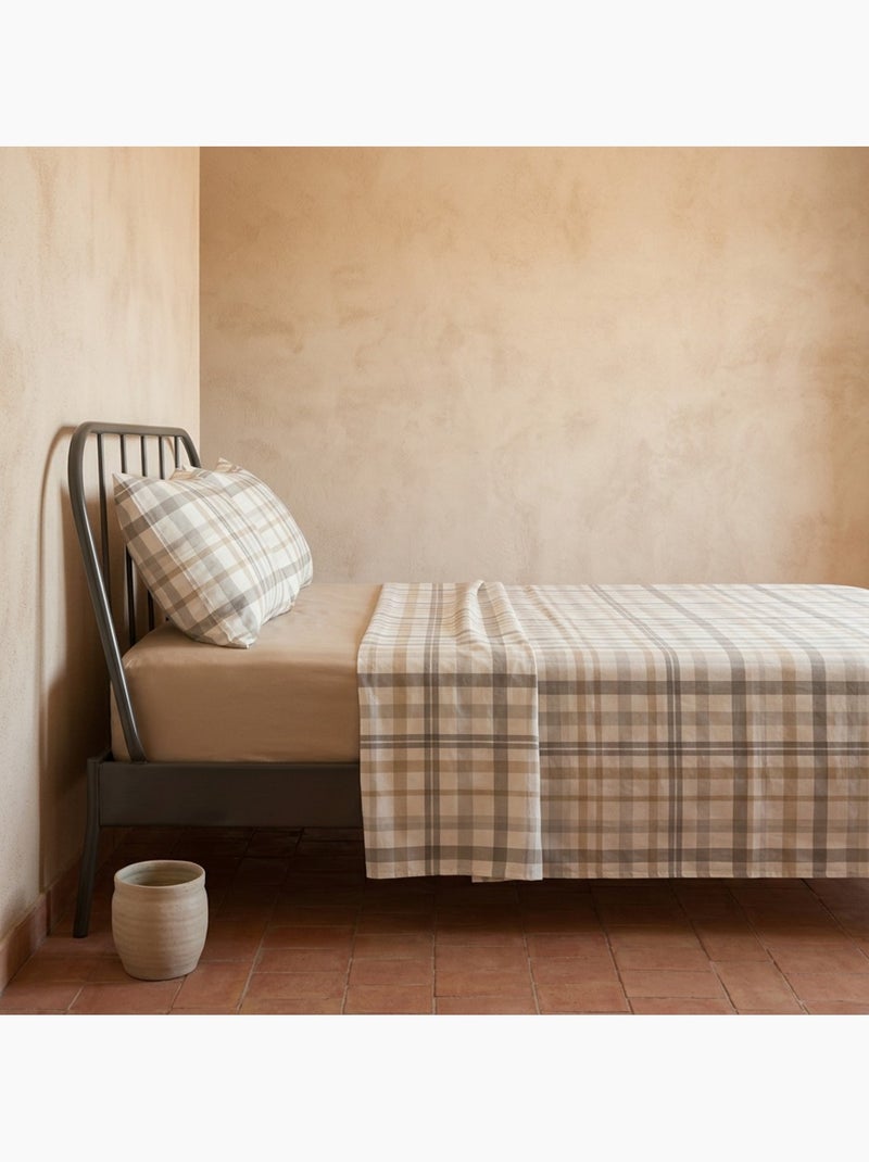 Parure de draps 100% coton à carreaux Vichy, taie d'oreiller incluse - Gamusi Multicolore - Kiabi
