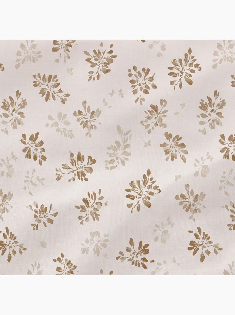 Parure de draps 100% coton à motif floral, taie d'oreiller incluse - Gamusi Curry - Kiabi