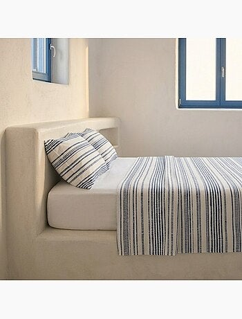 Parure de draps 100% coton à rayures, taie d'oreiller incluse - Gamusi