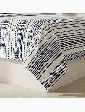 Parure de draps 100% coton à rayures, taie d'oreiller incluse - Gamusi