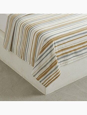 Parure de draps 100% coton à rayures, taie d'oreiller incluse - Gamusi