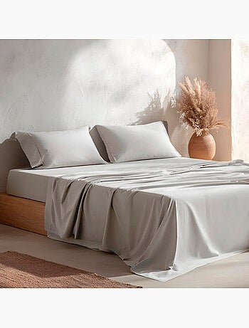 Parure de draps 100% coton, unie - Gamusi.
