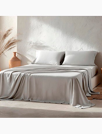 Parure de draps 100% coton, unie - Gamusi.