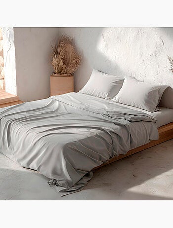 Parure de draps 100% coton, unie - Gamusi.