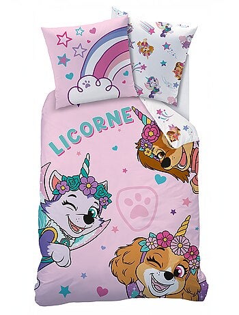 Parure de draps 'Pat' Patrouille' 2 pièces : 1 housse de couette 1 personne + 1 taie d'oreiller