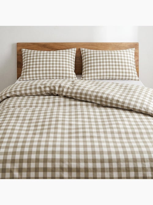 Parure de housse de couette 100% coton avec taie(s) d’oreiller, carreaux vichy, vert - gamusi. - Kiabi