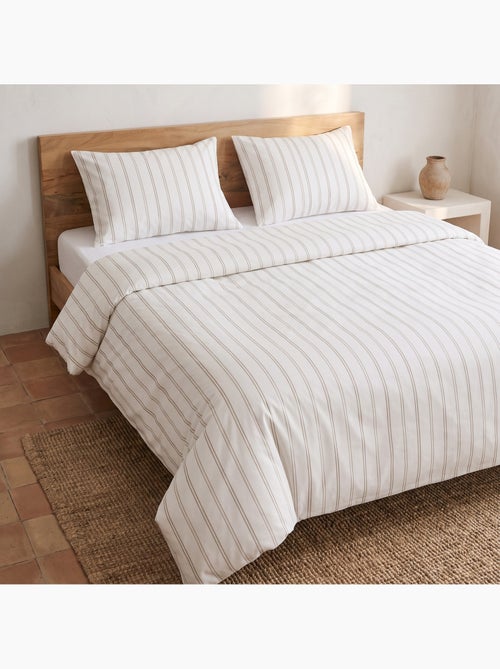 Parure de housse de couette 100% coton avec taie(s) d’oreiller, fines rayures - gamusi. - Kiabi