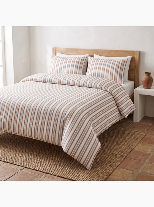 Parure de housse de couette 100% coton avec taie(s) d’oreiller, fines rayures - gamusi. - Kiabi