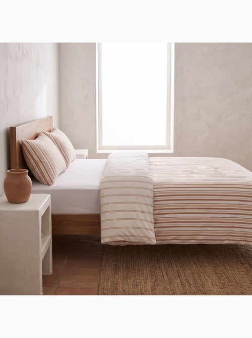 Parure de housse de couette 100% coton avec taie(s) d’oreiller, fines rayures - gamusi. - Kiabi