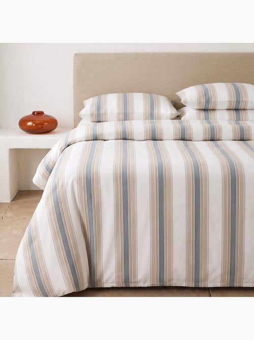 Parure de housse de couette 100% coton avec taie(s) d’oreiller, larges rayures - gamusi. - Kiabi