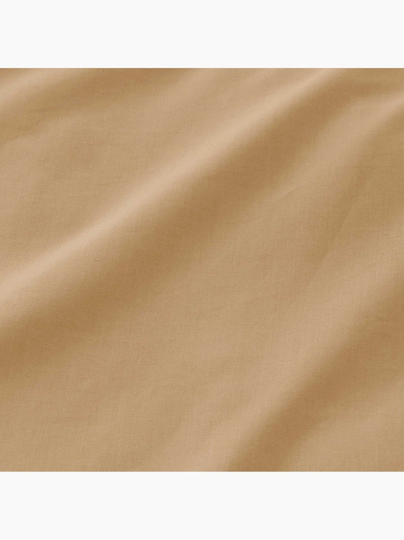 Parure de housse de couette 100% coton, avec taie(s) d’oreiller, unie - Gamusi. Ocre - Kiabi